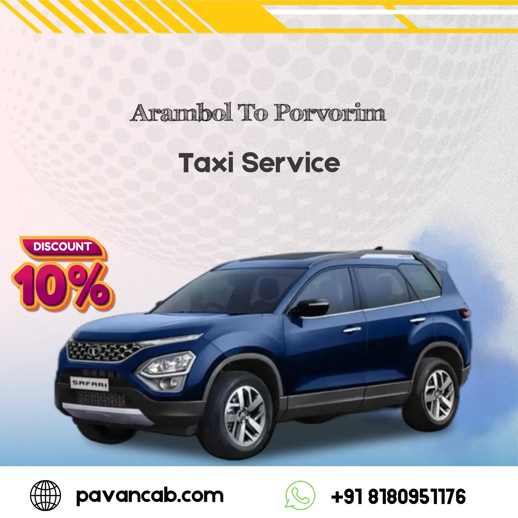 Arambol to Porvorim Taxi Service