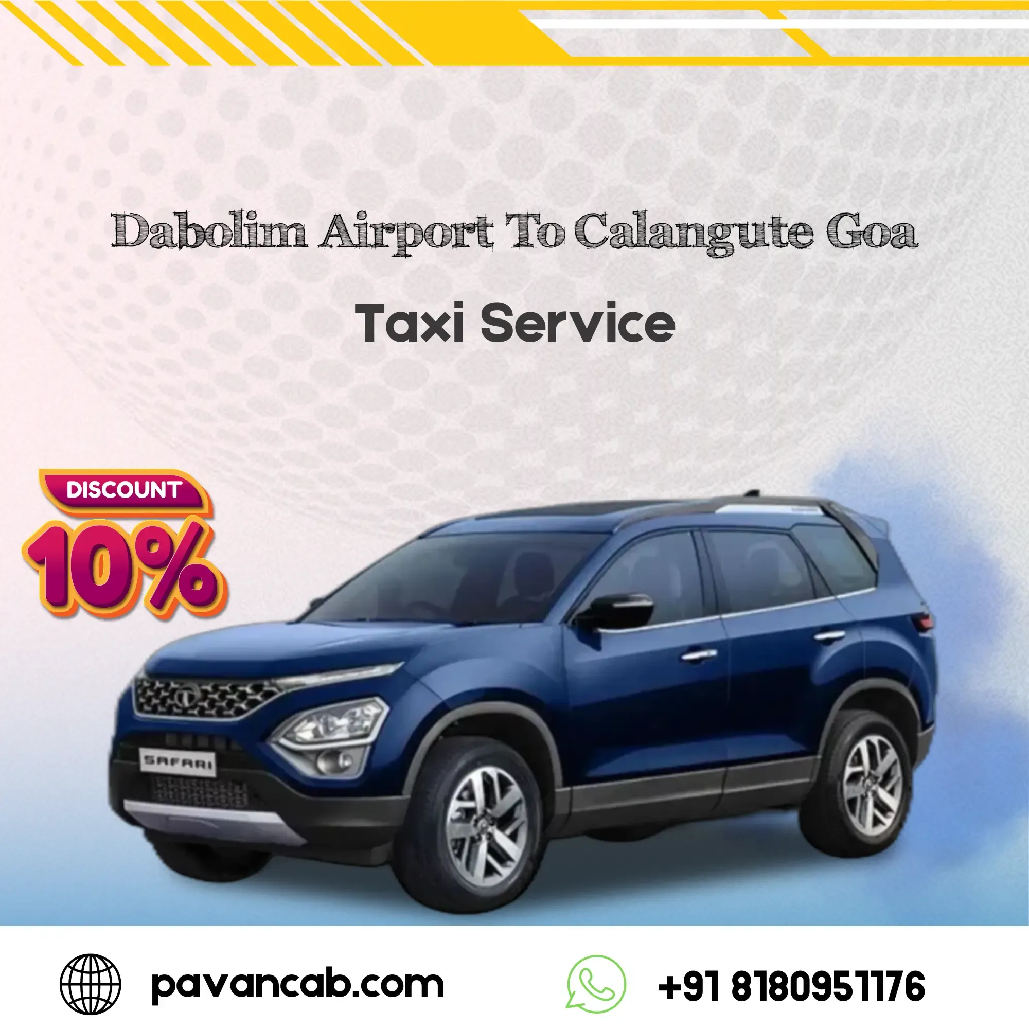 Dabolim Airport to Calangute Goa Taxi Service