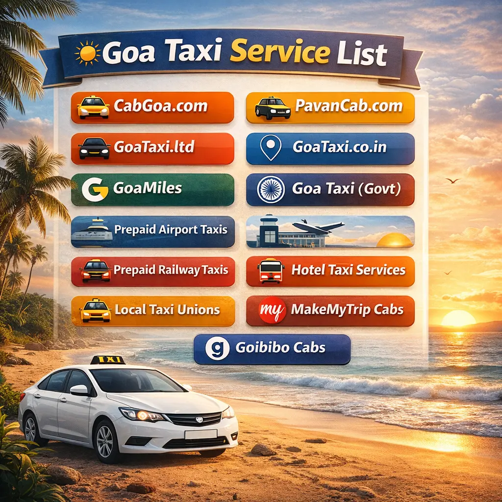 Goa Taxi Service List – Airport, Local and Government Cabs