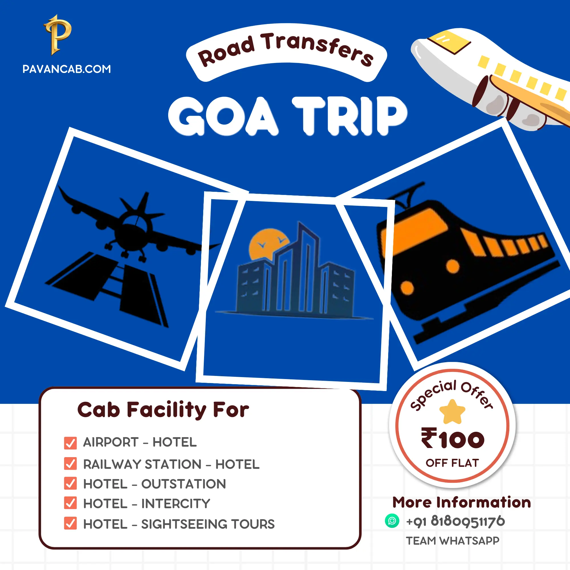 goa road transfer, airport, hotel, sightseeing tour, intercity, outstation