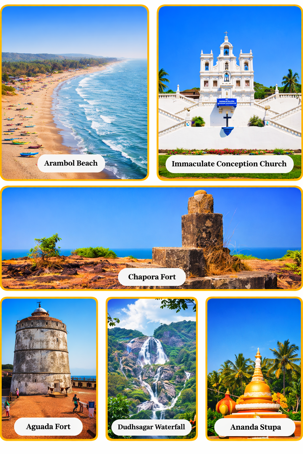 Beautiful Goa beach with palm trees