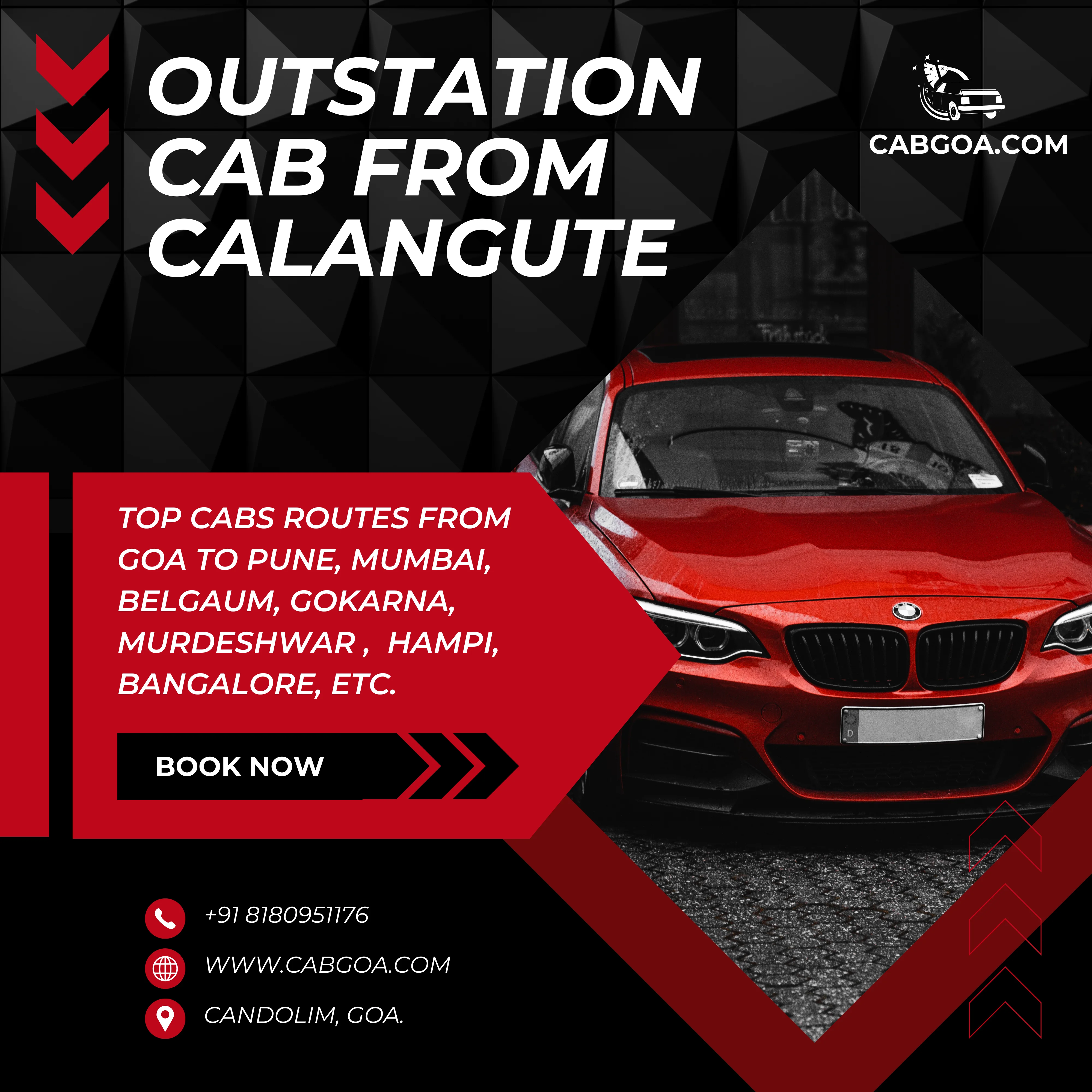 outstation cab from calangute